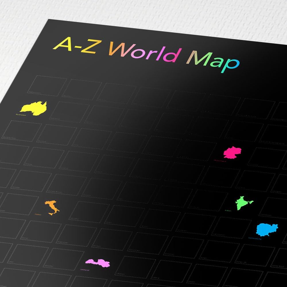 The World A-Z - Scratch Edition - World Map Poster - Scratch off Countries you've Visited