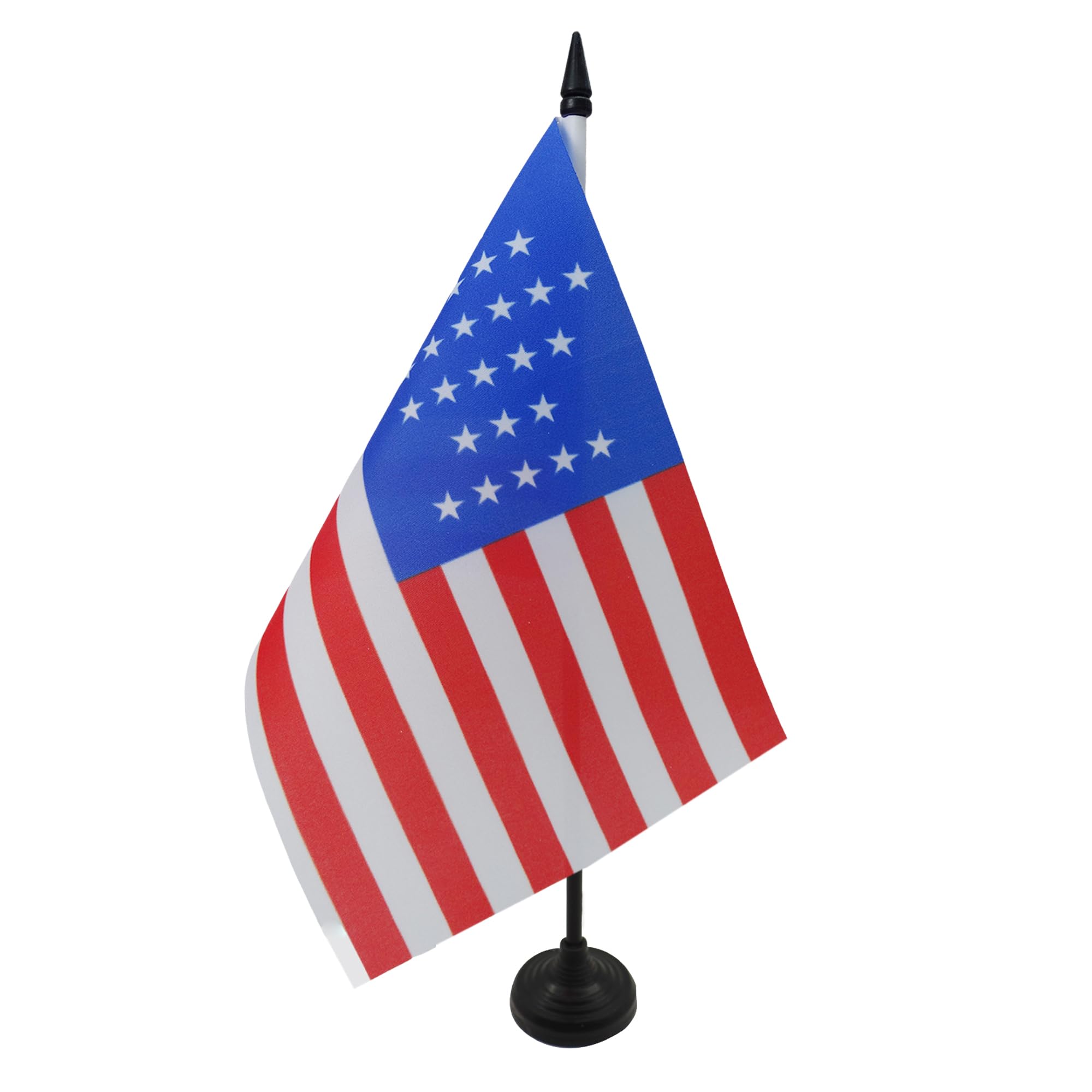 AZ FLAG USA 33 stars Table Flag 5'' x 8'' - American Office Decoration 100% Polyester 21 x 14 cm - Mini Desk Flag with Pole and Black Plastic Base