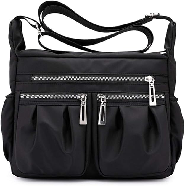 Women Crossbody Bags Nylon Medium Travel Shoulder Purse with Multi