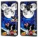 DISNEY COLLECTION Wallet Case for Samsung Note 9 Mickey and Minnie are Dating Pattern Design Magnetic Closure [Stand Feature] Folio Flip Cover with Card Holder and Wrist Strap Protective Cover