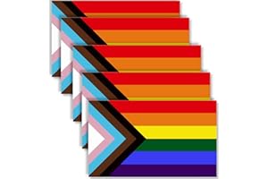 MACLAND 5 PCS Pride Flag Sticker,LGBTQ Rainbow Banner Decal,LGBT Ally Stickers for Car Bumper Window Laptop