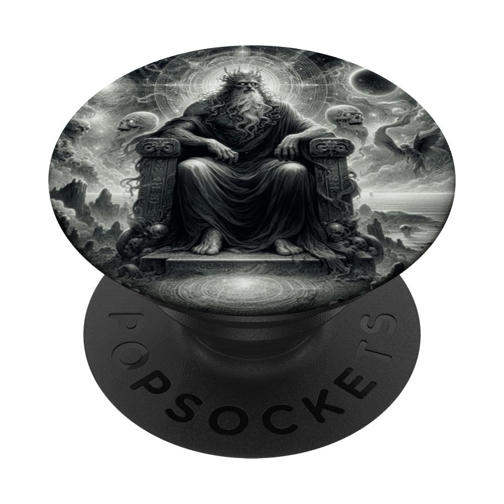 Dark Fantasy Noir Hades God Horror Theme Greek Myth Graphic PopSockets Swappable PopGrip
