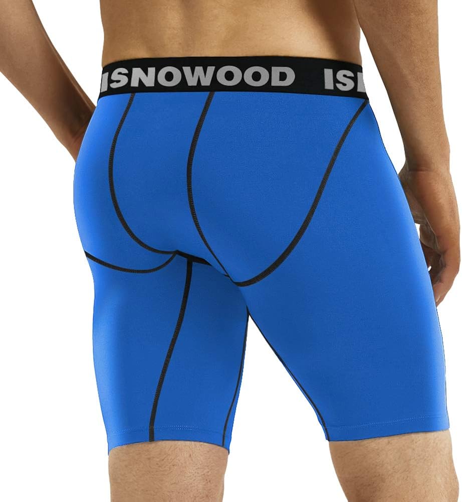 isnowood Men's 3 Pack Performance Compression Shorts : Clothing