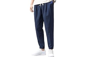Zontroldy Men's Pants Cotton Linen Yoga Golf Beach Jogger Sweat Lounge Harem Pants Trousers