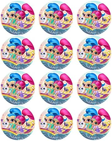 Shimmer &amp; Shine Cupcakes Edible Image Photo Cake Topper Sheet Personalized Customized Custom Birthday - 12 CUPCAKES - 17536