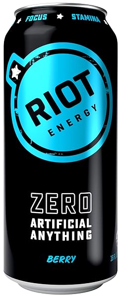 RIOT CLEAN ENERGY DRINK, BERRY, ORGANIC, NO SUGAR ADDED, MADE WITH REAL FRUIT, 100MG L-THEANINE, 16 FL OZ