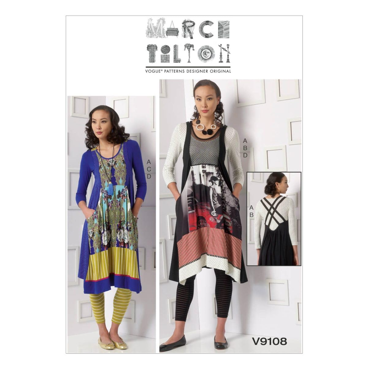 Vogue Patterns 9108, Misses Top,Dress and Leggings, (16-18) (20-22) (24-26), Size ZZ (LRG-XLG-XXL)