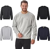 Iron Mountain Mens Fleece Jumper Crew Neck Sweatshirt Light Grey Marl XL