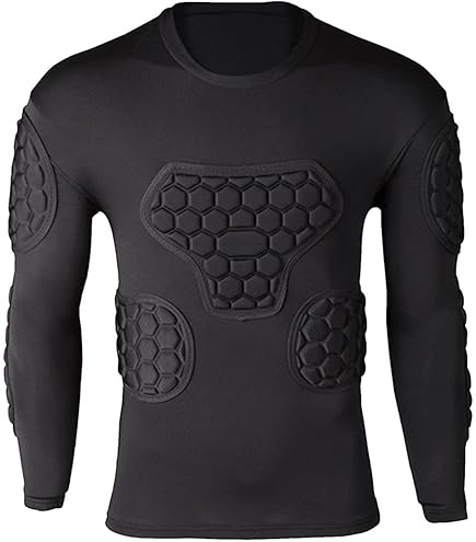 Topeter T-Shirt De Protection Rembourré Homme - Maillot Compression Sport Avec Protection EVA