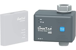 LinkTap G1S Wireless Water Timer (Requires Gateway), Smart Irrigation Hose Faucet Timer, Greater Range Than WiFi Sprinkler Timer, 2 Year Battery Life, Weather Aware, Alexa