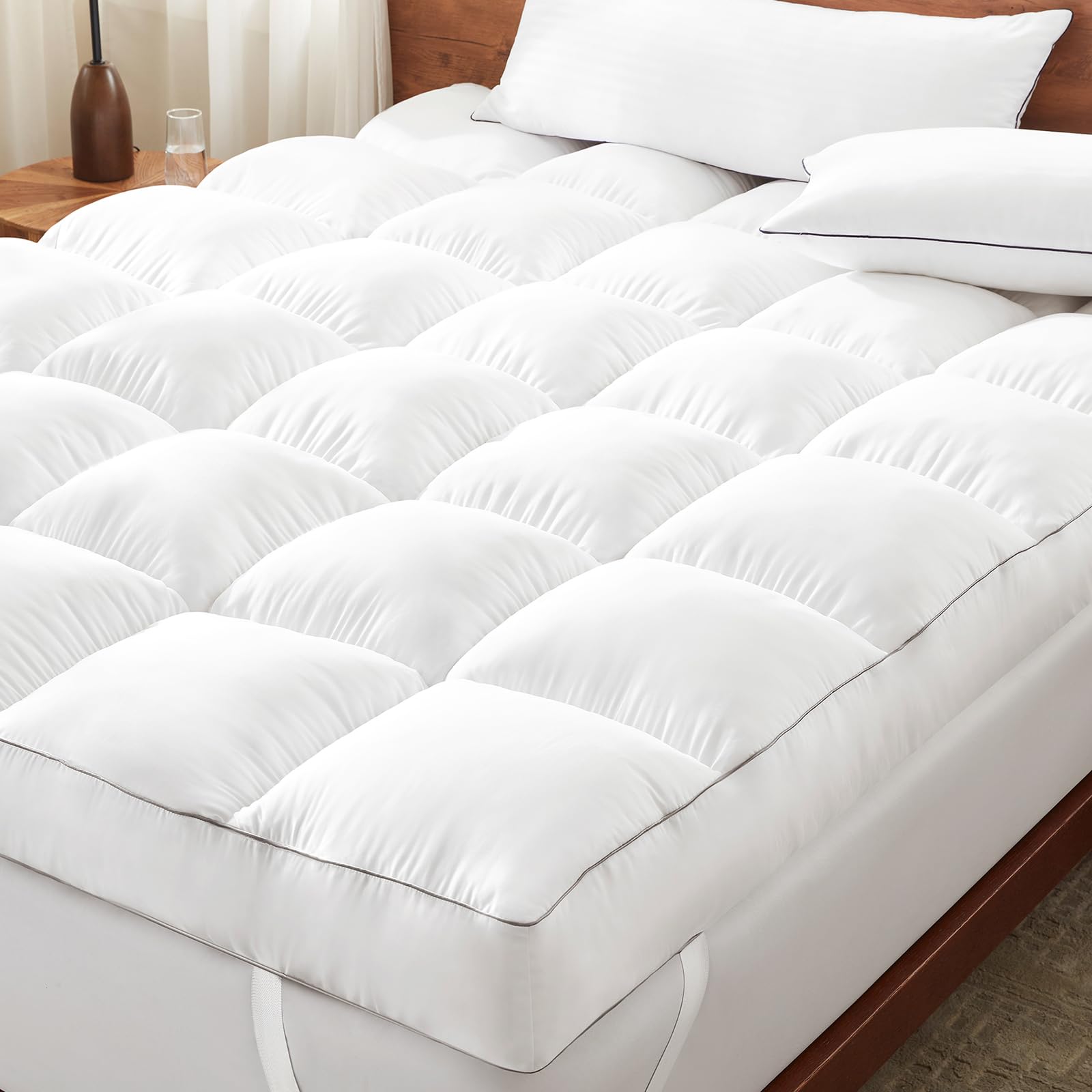 Photo 1 of Decroom 5 Inch Memory Foam Mattress Topper Queen Size, Filled with Breathable Memory Foam Pillow Topper, Soft Fluffy Supportive Bed Mattress Pad for Back Pain Relief, 80x60x5 Inch