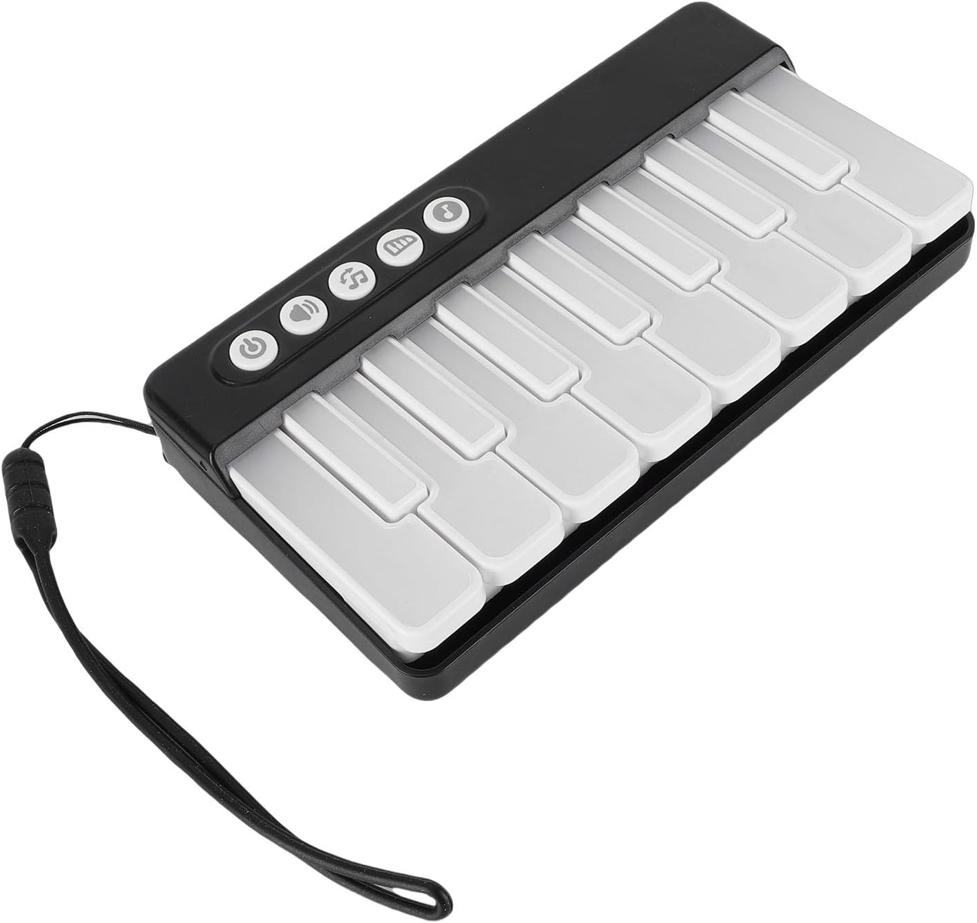 XUMIUZIY Compact Keyboard Piano for Kids, Electronic Light Up Keyboard Piano with 7 Color Gradient Lights, Music Educational Instrument Toy for Girls and Boys - Black