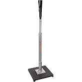 CHAMPRO Brute Spring-Loaded Batting Tee with Flexible Top and Weighted Base, Professional Grade Materials and Adjustable Height for Baseball and Softball,Silver