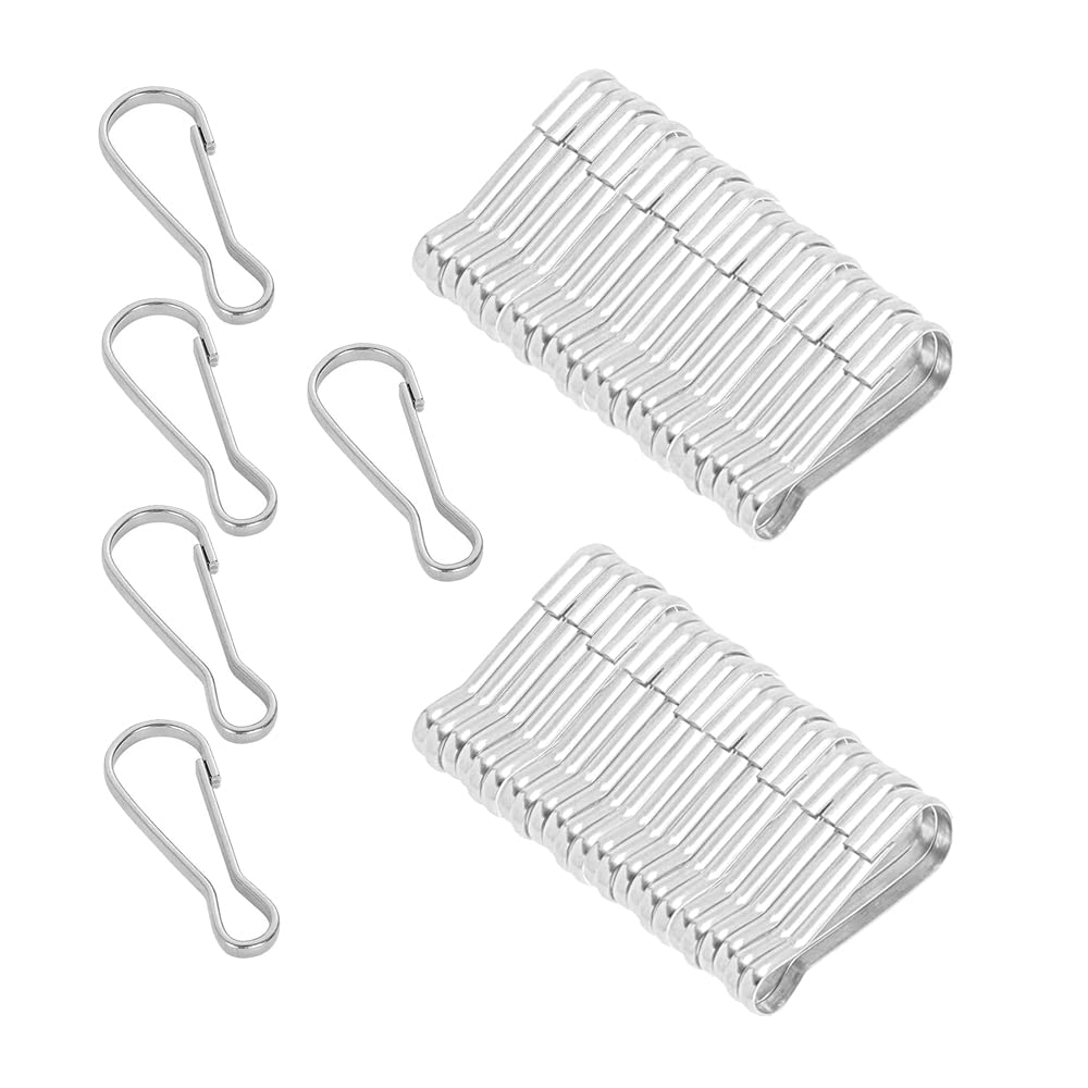 Photo 1 of 50pcs Stainless Steel Spring Lanyard Hooks for ID Card Key Chain Tag, 1 Inch?25mm Snap Buckles Clip for Wallets Purse Zipper Pull Badge Holder Keyring Clasp Plant Hanger DIY Craft