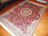 Stunning Silk Persian Area Rugs Red Door Mats Indoor Foyer Rug Small Rugs for Bedroom Entrance Rug Reds (2'x4' Kitchen/door Mat)