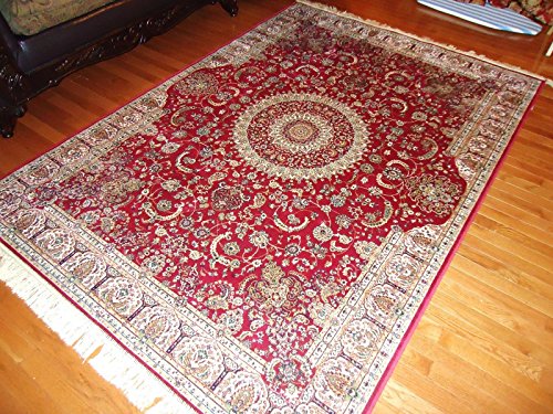 Stunning Silk Persian Area Rugs Red Door Mats Indoor Foyer Rug Small Rugs for Bedroom Entrance Rug Reds (2'x4' Kitchen/door Mat)