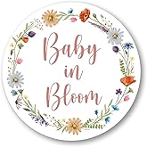 1.75" Little Wildflower Baby Shower Thank You Card Stickers,Baby in Bloom Stickers,Party Favor Bag Labels - Set of 60