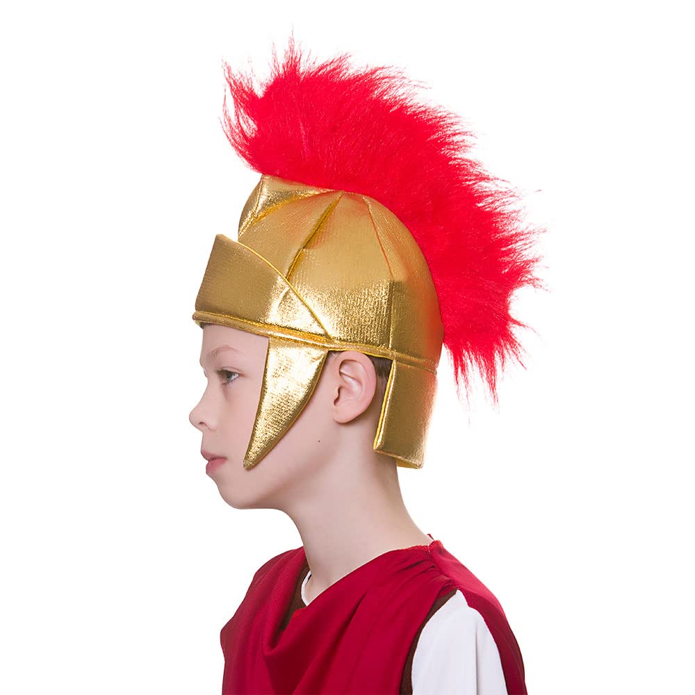 Wicked Costumes Kids Roman Helmet Accessory – Roman Soldier Fancy Dress Hat with Red Crest for World Book Day