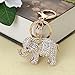 Whitelotous Popular Inlaid Color Cast Elephant Key Ring - Rhinestone Purse Bag Buckle - Crystal Key Chain - Ladies Bag Pendant