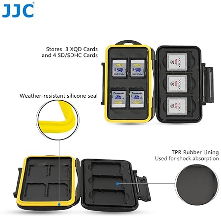 JJC Multi Memory Card Case MC-XQDSD7 Speicherkarten Schutzbox für 3 Stück XQD und 4 Stück SDHC Cards- extreme Wasserdicht und