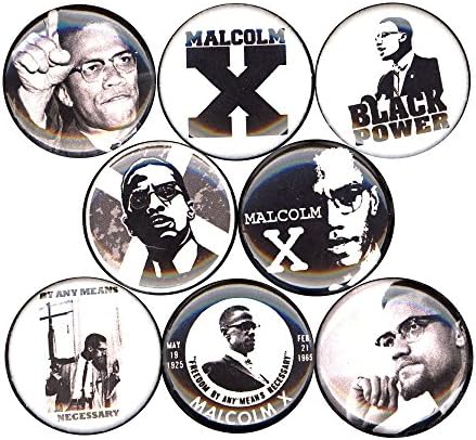 Malcolm X 8 NEW 1 inch pins button badge panthers Black panther party power