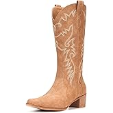IXU Cowboy Boots Women Pointy Toe Women's Mid Calf Western Cowgirl Boots