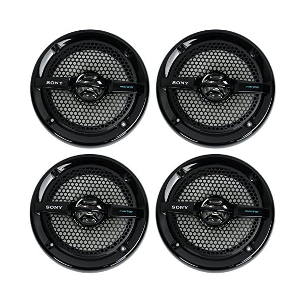 4-Sony-XS-MP1611b-65-280-Watt-Dual-Cone-Marine-Speakers-Stereo-Black-XSMP1611