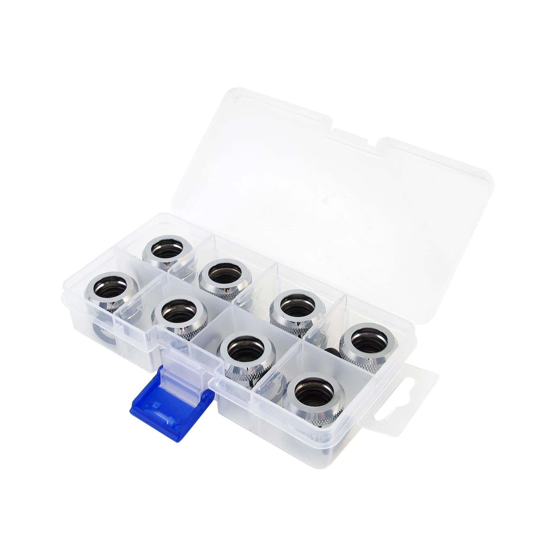 XSPC compatible Anschluss G1/4" auf 14mm Hardtube, chrome - 8 Stück