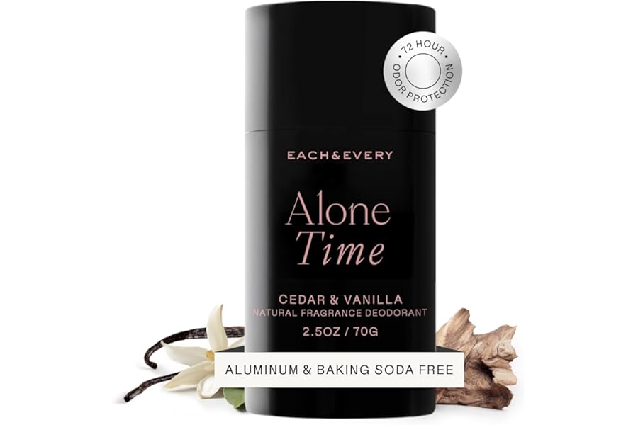 Each & Every Aluminum Free Deodorant for Men & Women – All Natural Deodorant for Sensitive Skin, EWG Verified – Clean, Baking Soda Free, Plant-Based Fragrance, Cedar & Vanilla, 2.5oz