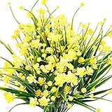 Hicarer 6 Pieces Artificial Fake Flowers Decor Faux Yellow Daffodils Artificial Plants for Home Garden Decorations