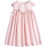 Twoflower Toddler Baby Girl Casual Cotton Dress with Flower Shaped Collar by Handmade