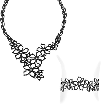 Blue Pearls Parure Collier Et Bracelet Fleur De Tiaré En