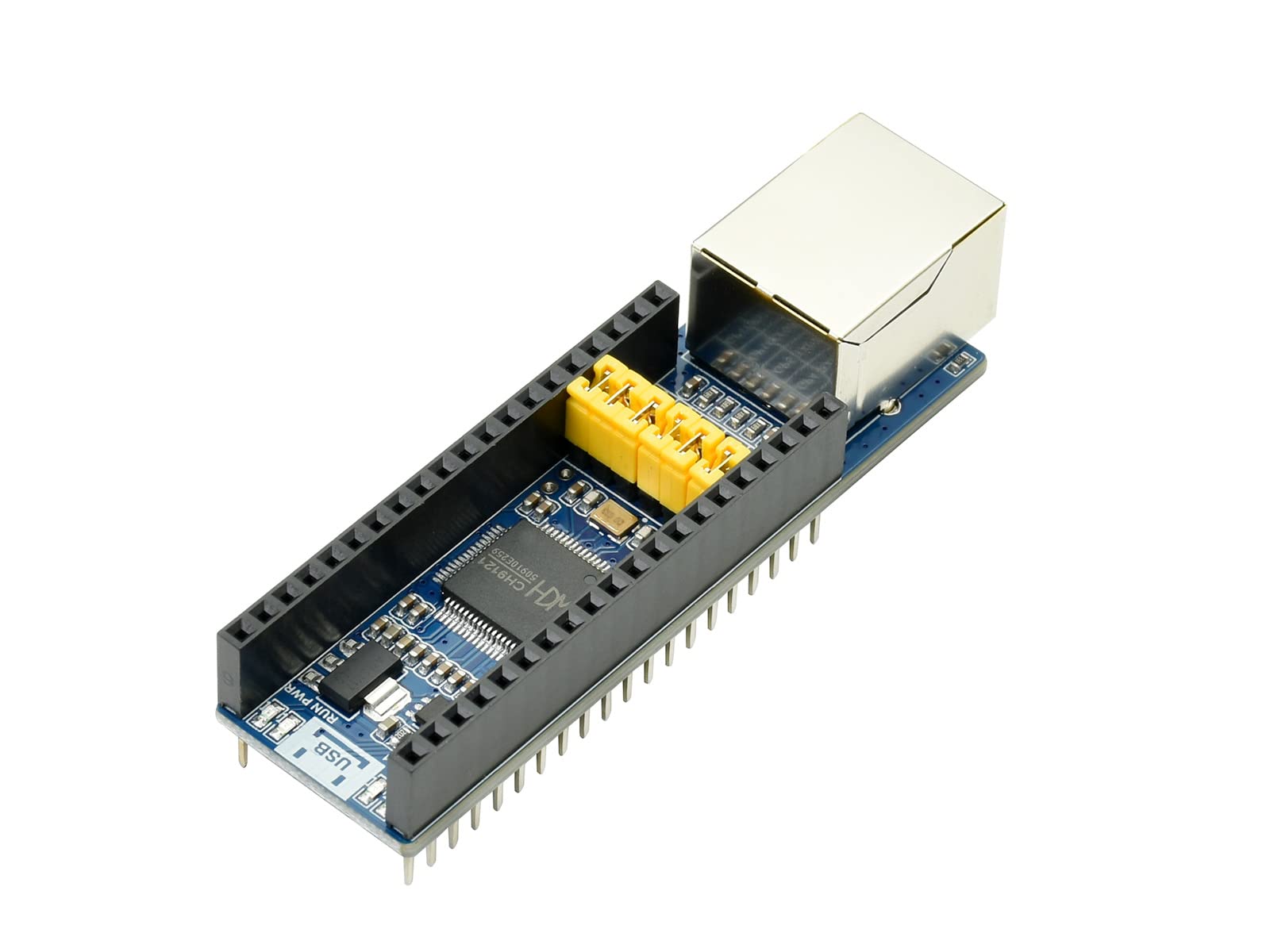 Ethernet to UART Converter for Raspberry Pi Pico, 10/100M Ethernet, UART TTL 3.3V / 5V Compatible, TCP/UDP Operating Modes, Supports 2-CH Ethernet to UART Data Transparent Transmission