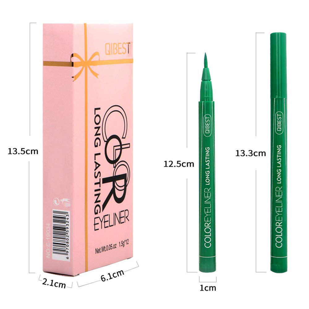 QIBEST Matte Liquid Eyeliner 12 Colors Waterproof High Pigmented Colorful Brighten Pigments Smudgeproof Long Lasting Liquid Eye Liner Pen Set (Gift Set)