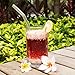 Glass Straws Clear Bent 9 inches x 10 mm Drinking Straws Reusable Straws Healthy Reusable Eco Friendly BPA Free 4 Pack with Cleaning Brush