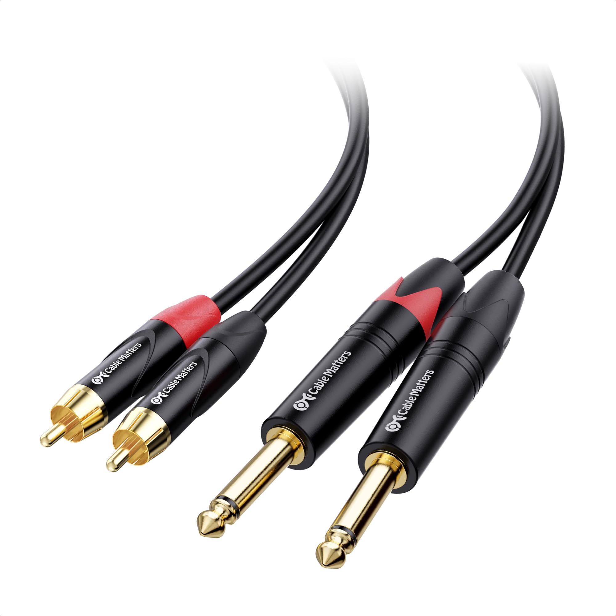 Cable Matters Dual 1/4 Inch TS to Dual RCA Cable, 15ft