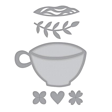 Spellbinders S2-299 Die D-Lites Cuppa Love Etched/Wafer Thin Dies, Metal