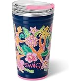 Swig Life 24oz Party Cup, Stackable Insulated Travel Coffee Tumbler with EZ Slider Lid, Cup Holder Friendly, Stainless Steel 24 oz Tumbler, Reusable Coffee Mug (Jungle Gym)