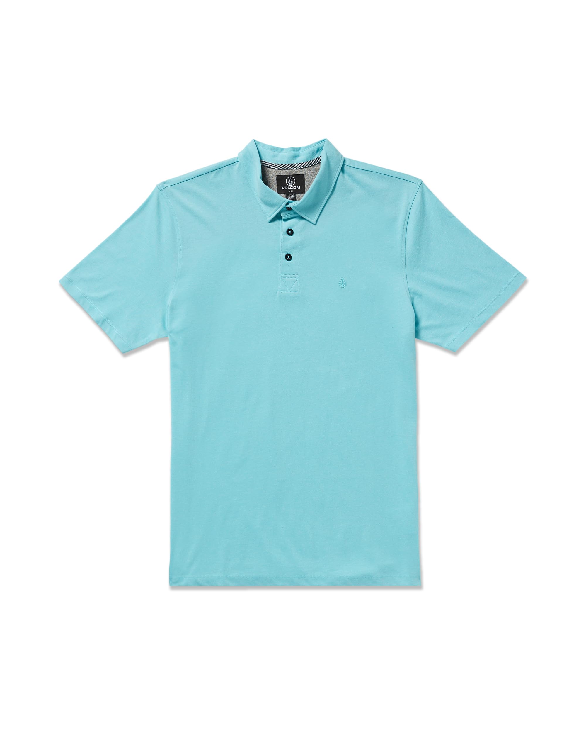 Volcom Men’s Wowzer Modern Fit Short Sleeve Polo Shirt – Soft Cotton Blend, Poolside, Medium Image
