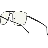 RB.Pilot Reading Glasses for Men Square Double Bridge Blue Light Blocking Computer Readers