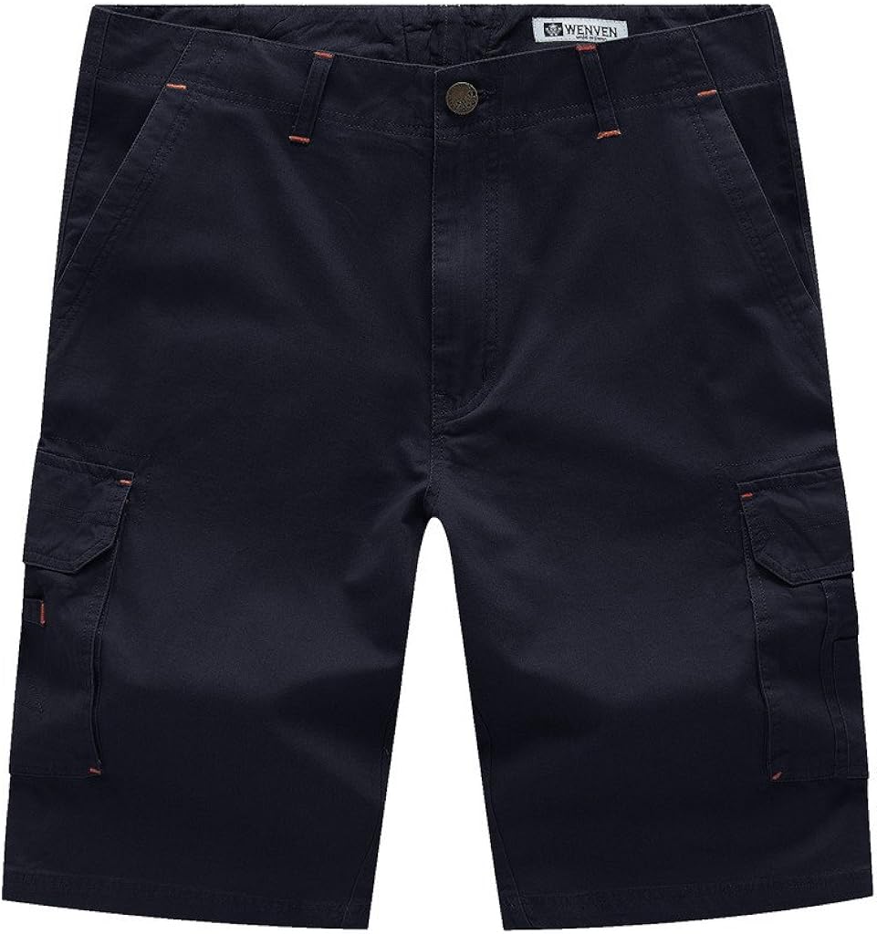 WenVen Men's Big-Tall Dungarees Cargo Short (Black, 38) | Amazon.com