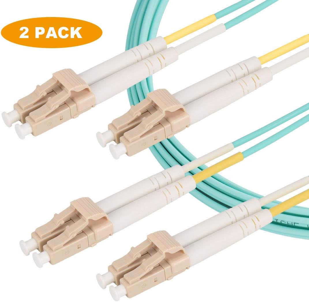 LC to LC Duplex 10Gb OM3(50/125) Multimode LSZH Jacket 2.0mm Fiber Optic Patch Cable - 5 Meter/2 Pack
