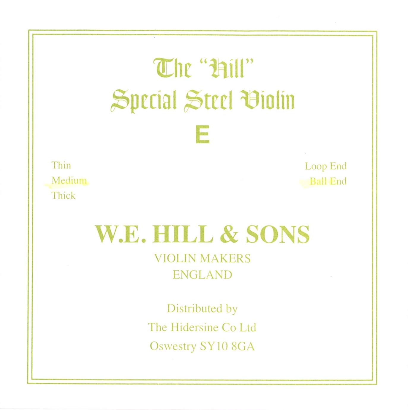 Hill Violin Steel E- Middle Rope