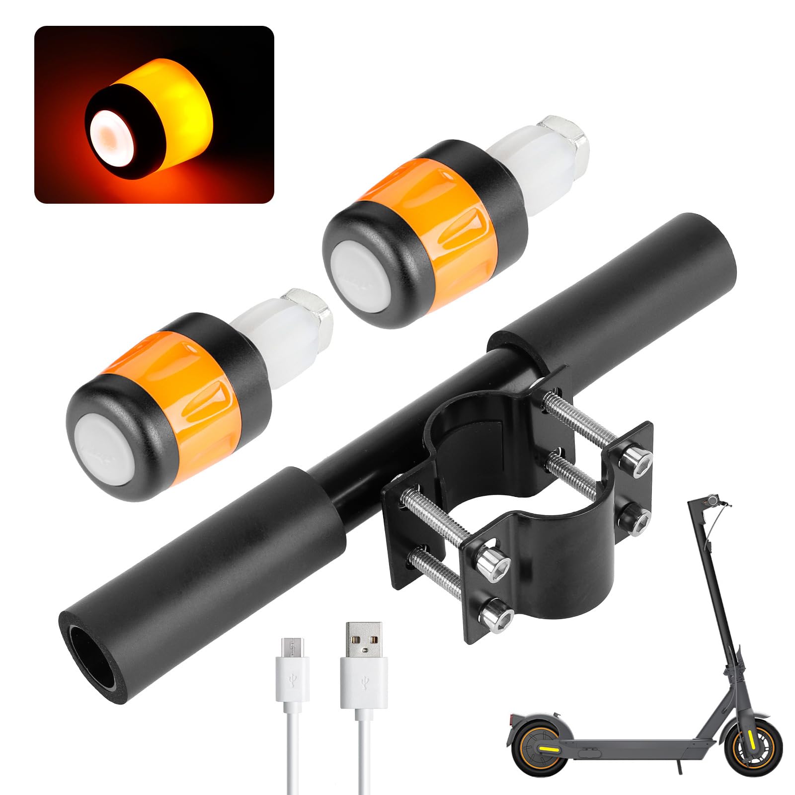 MIMIRACLE Scooter Handles Grips for Kids - Non-Slip Adjustable Child Safety Handle with LED Warning Light