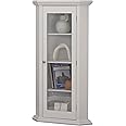 KB Designs - Corner Accent Display Wood Curio Cabinet, White