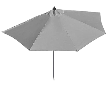 Balkon Sonnenschirm Kurbelschirm, halbrund, Alustamm, 250x125cm, Höhe 225cm, Grau