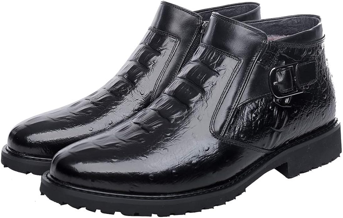 mens leather fur lined boots