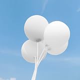 ASIYUHY White Balloons 100 Pack 12 Inch Latex with 2 Ribbon Rolls view 5