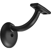 khtumeware 6 Pack Matte Black Hand Rail Bracket Heavy Duty Hardware for Stairways, Home or Office Stair Support Handrail Brackets