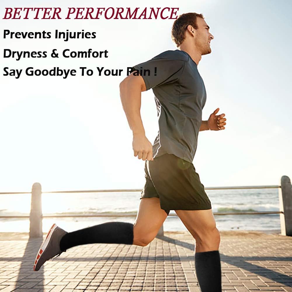 Copper Compression Socks, Open-Toe 20-30mmHg Graduated Compression Stockings for Men Women（3 Pairs) - Best for Athletic, Running, Flight, Travel, Nurses,Edema (Black - 3 Pairs, L/XL): Health & Personal Care